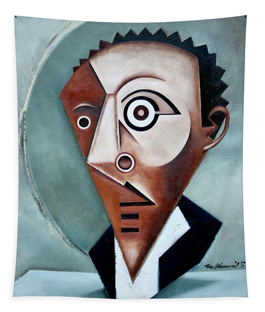Langston Hughes Tapestry featuring the painting Mask of the Black Pierrot / Langston Hughes by Martel Chapman