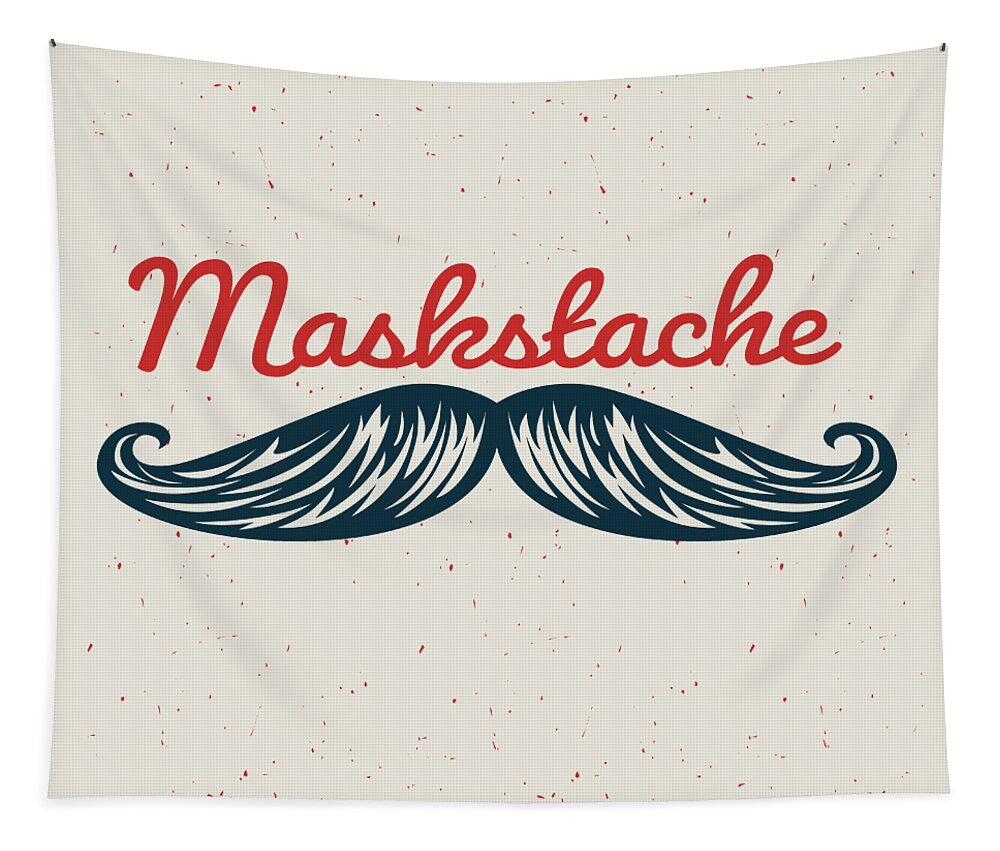 Maskstache Tapestry featuring the digital art Masktache by Laura Ostrowski