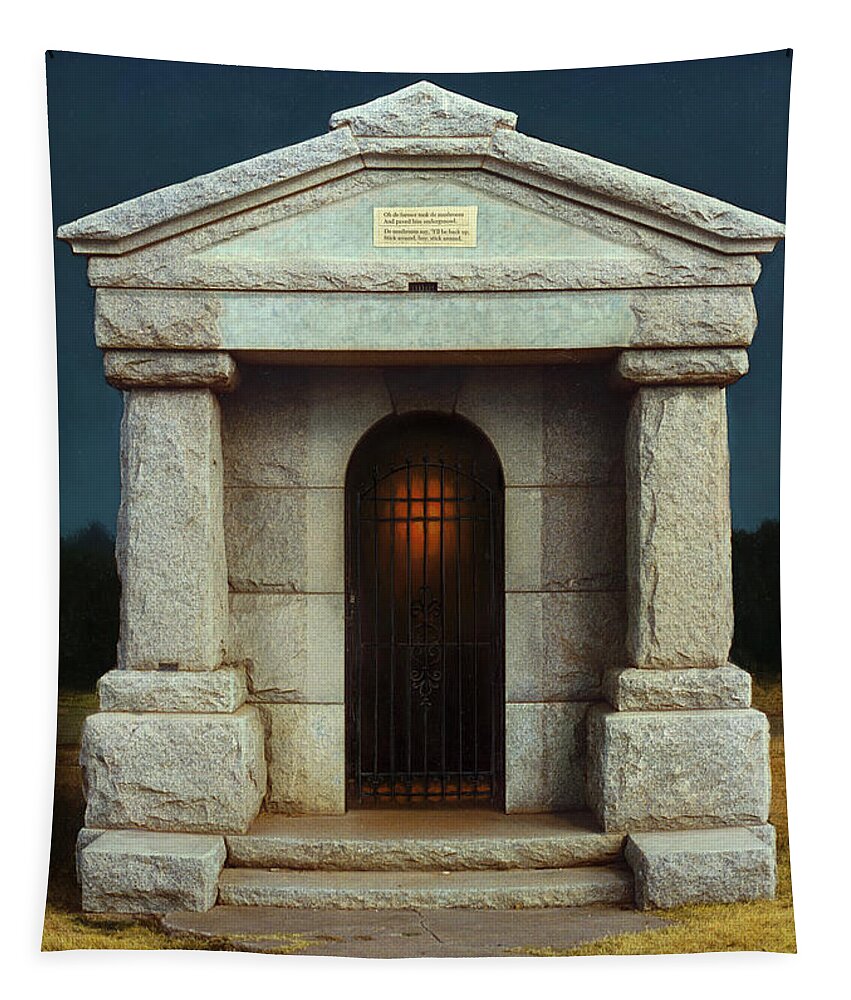 Mausoleum Tapestry featuring the mixed media Mausoleum by James W Johnson