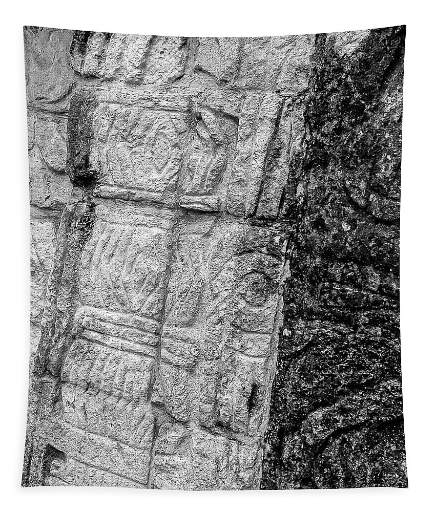 Mayan Tapestry featuring the photograph Mayan Wall Carvings - Chichen Itza by Frank Mari