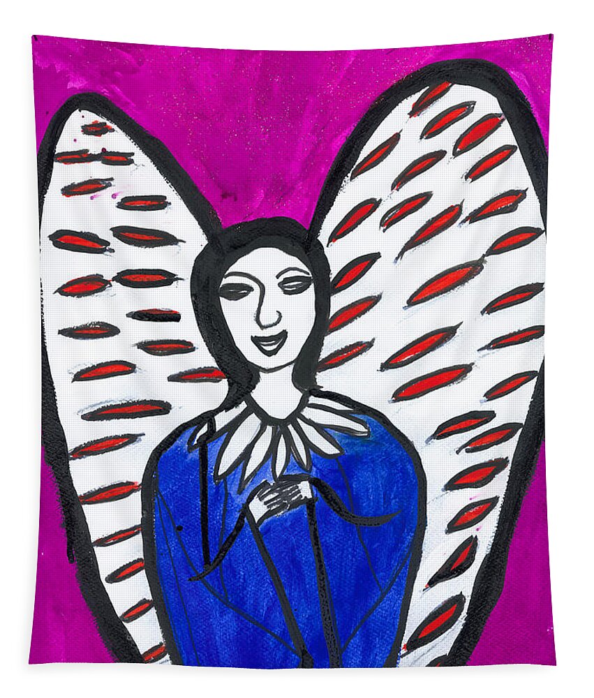 Angel Tapestry featuring the painting Mayatrea Angel of Healing by Victoria Mary Clarke