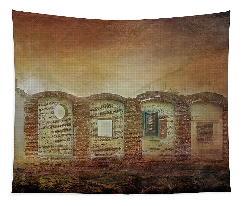 Mayfair Mills Ruin Easley South Carolina Tapestry featuring the photograph Mayfair Mills Ruins Easley South Carolina by Bellesouth Studio