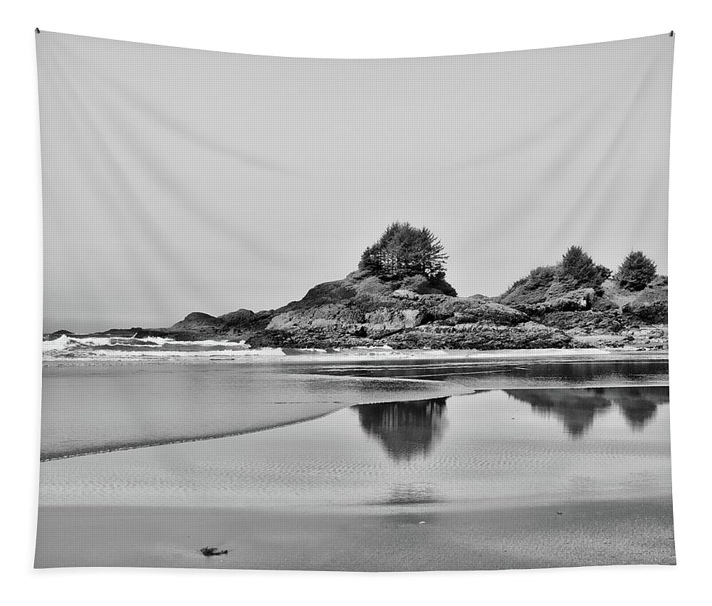 Landscape Tapestry featuring the photograph McKenzie Beach Reflection by Allan Van Gasbeck