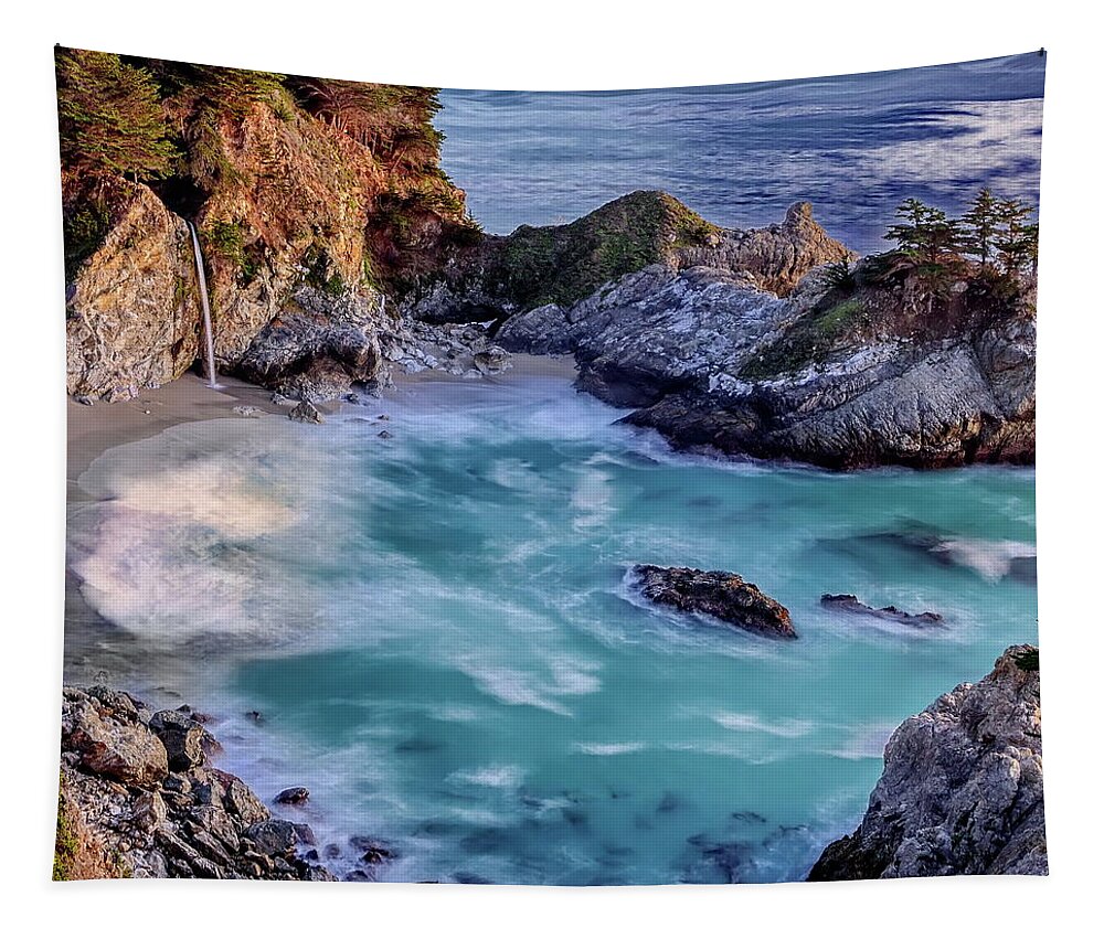 Waterfall Tapestry featuring the photograph McWay Falls - Big Sur by Russ Harris