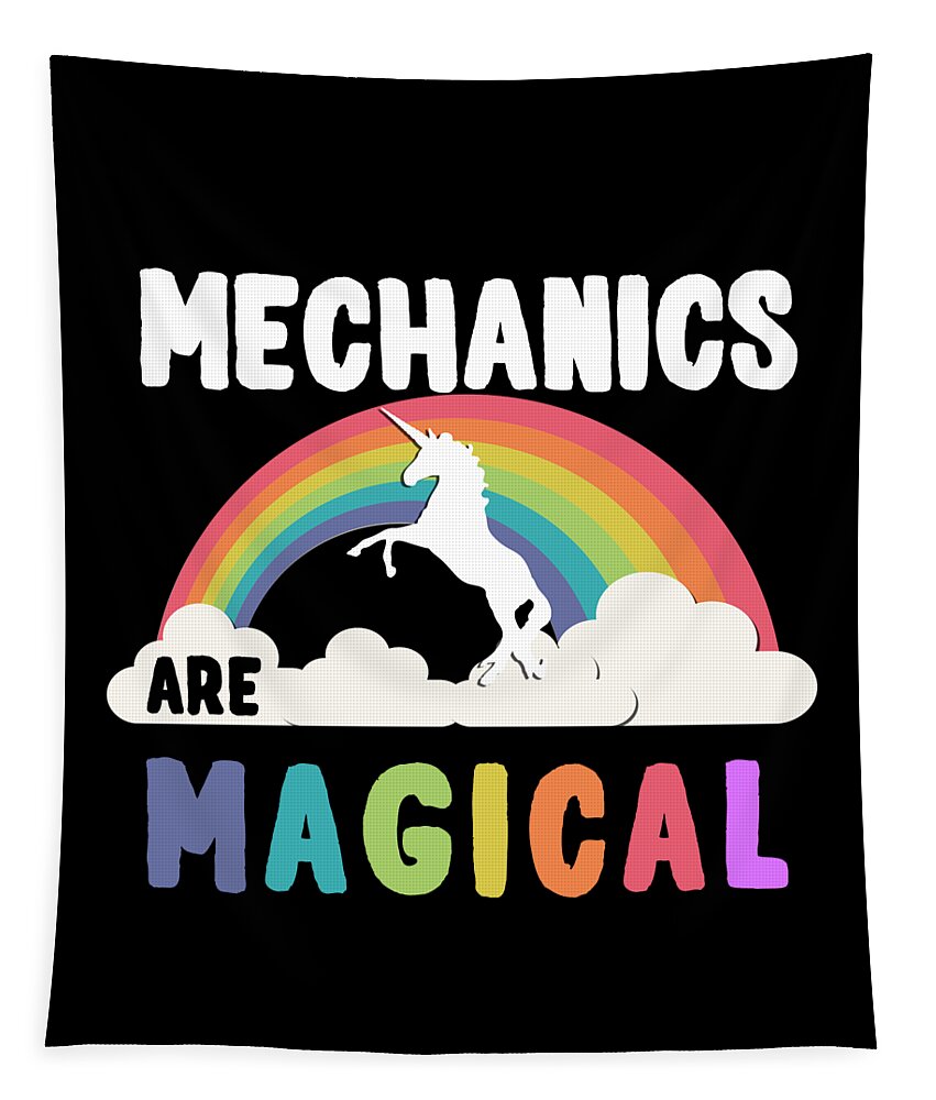 Funny Tapestry featuring the digital art Mechanics Are Magical by Flippin Sweet Gear