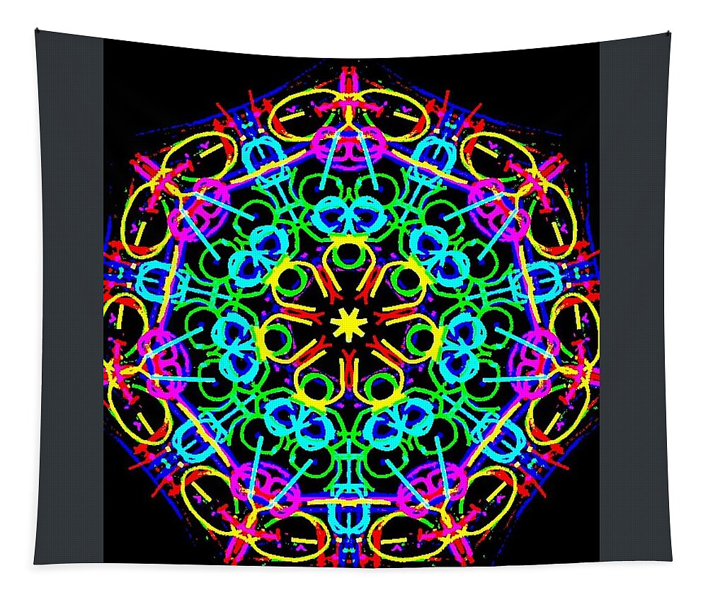 Spiritual Art Tapestry featuring the digital art Medalia 3 by Andrew Johnson