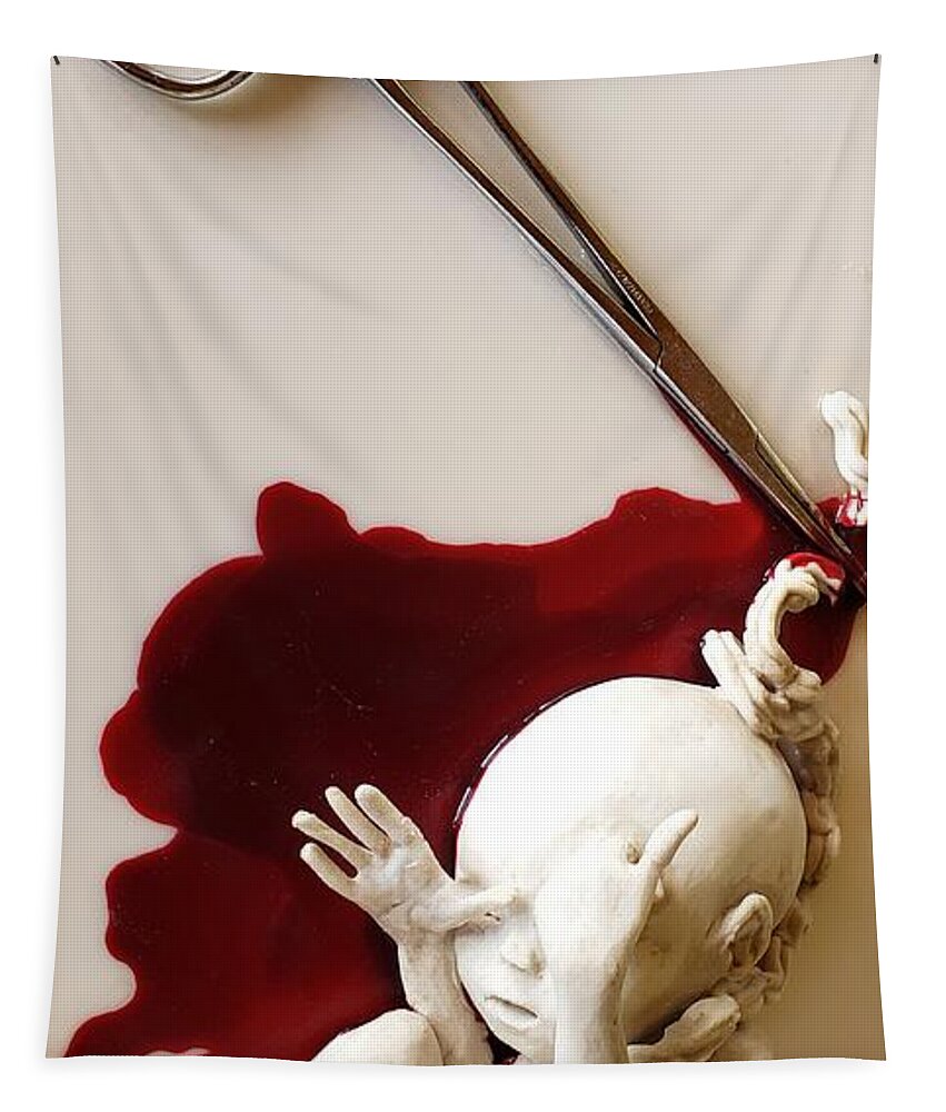 Abortion Tapestry featuring the mixed media Medical Waste by Merana Cadorette