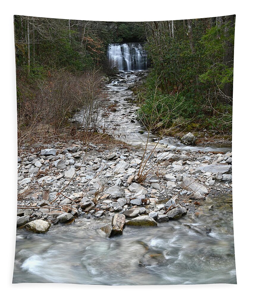 Smoky Mountains Tapestry featuring the photograph Meigs Falls On Little River 1 by Phil Perkins