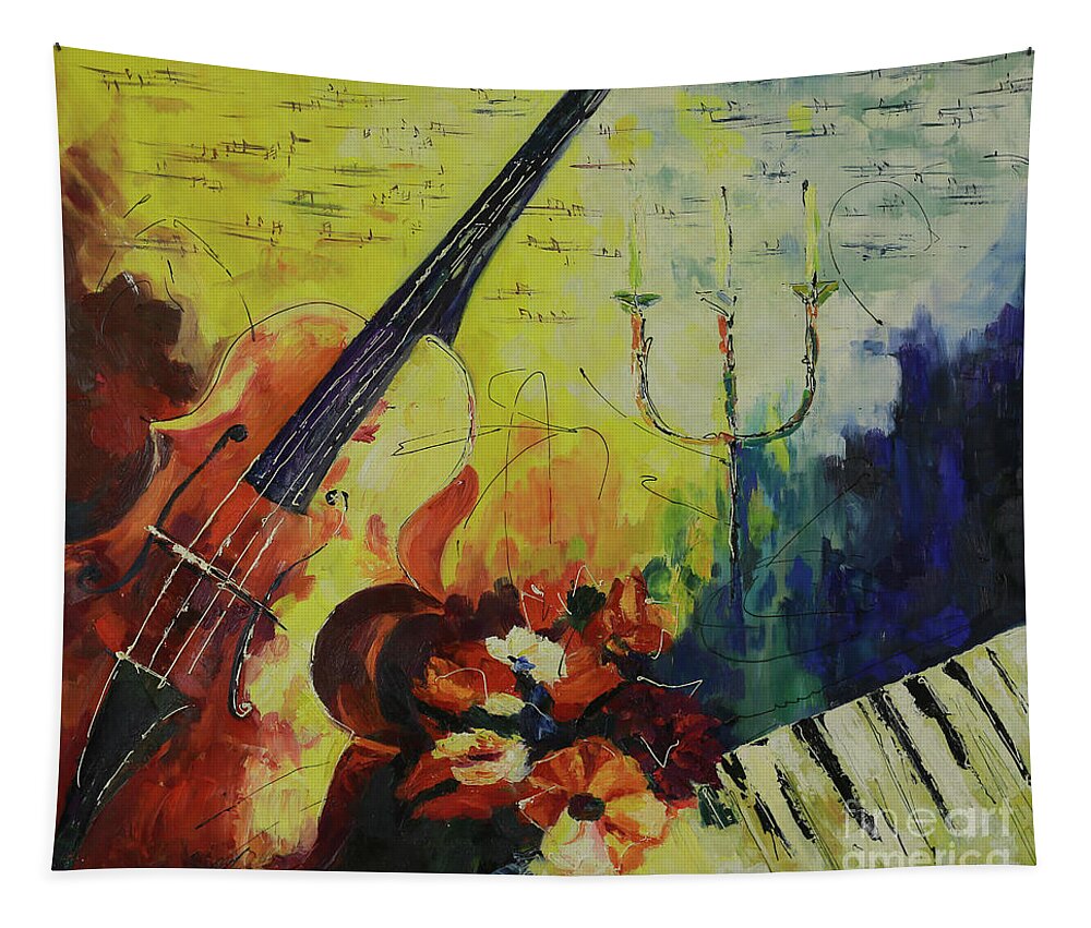 Melody Tapestry featuring the painting Melody by Zolzaya Dagvadorj