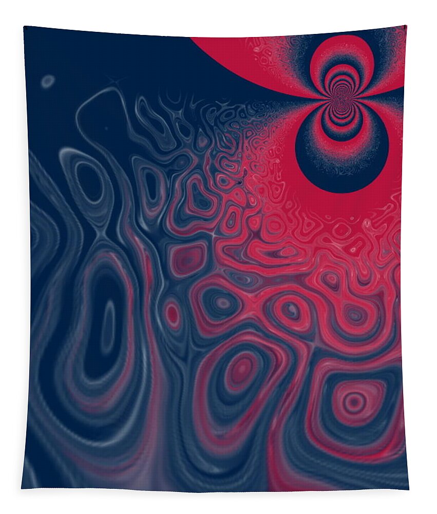 Red Tapestry featuring the digital art Melted Glory by Designs By L