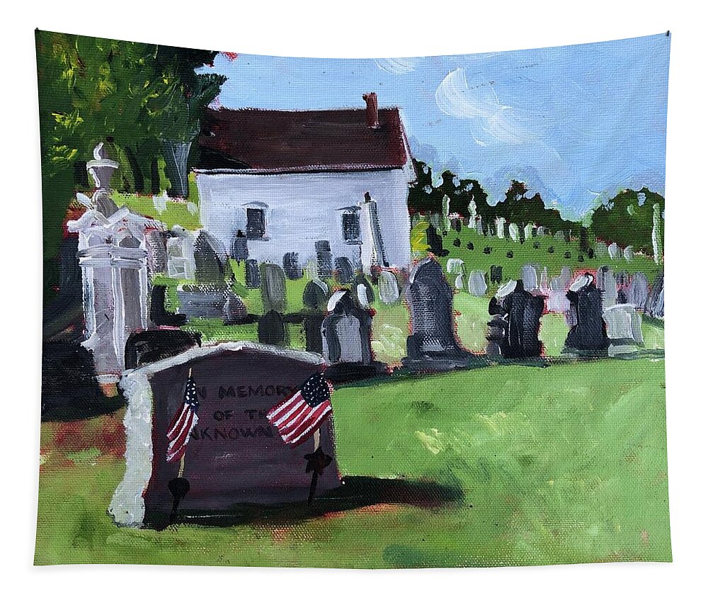 Unknown Soldier Tapestry featuring the painting Memorial Day by Cyndie Katz