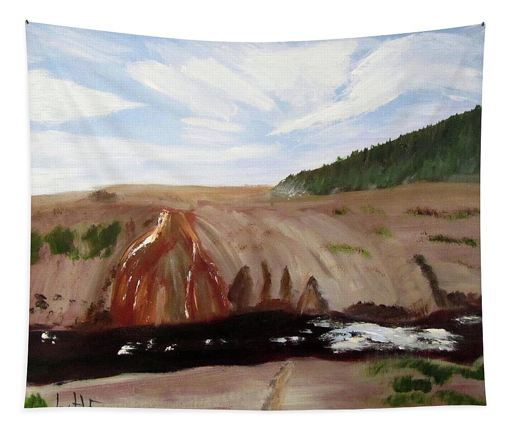 Yellowstone Tapestry featuring the painting Memories of Travel Days by Linda Feinberg