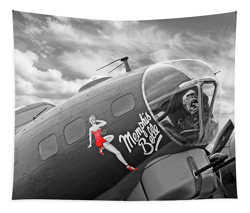 Aviation Tapestry featuring the photograph Memphis Belle by Gill Billington