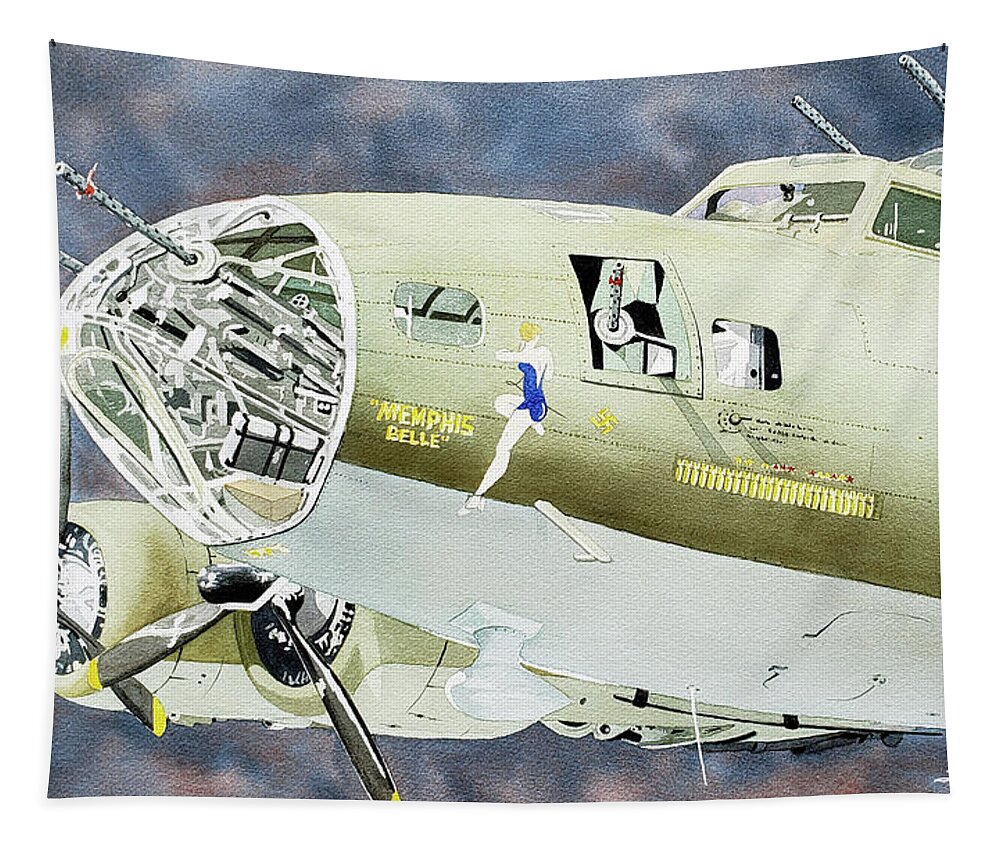 Memphis Belle Tapestry featuring the painting Memphis Belle by Jim Gerkin