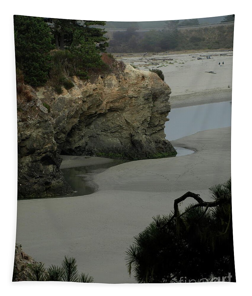Coastline Tapestry featuring the photograph MendocinoQuiet by Mary Kobet