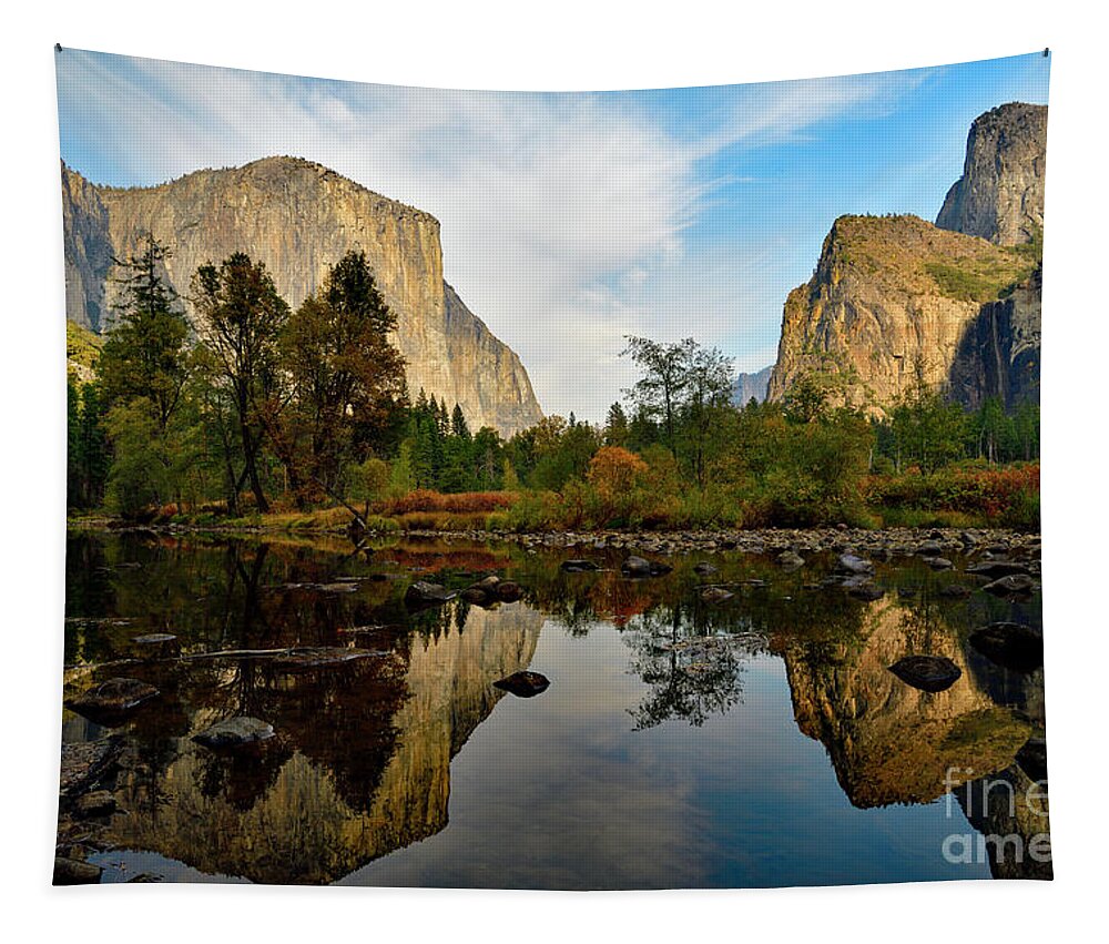 El Capitan Tapestry featuring the photograph Merced River and El Capitan by Amazing Action Photo Video