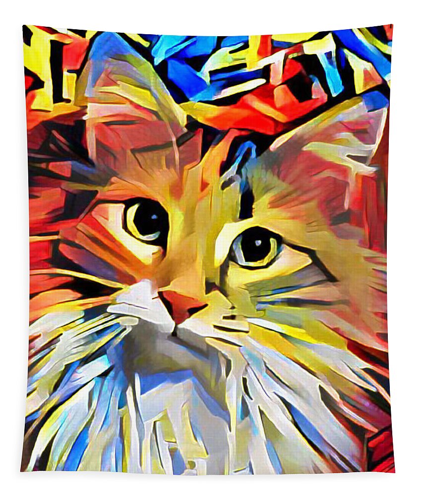 Cat Tapestry featuring the digital art Mercy Is My Name by Jeff Iverson
