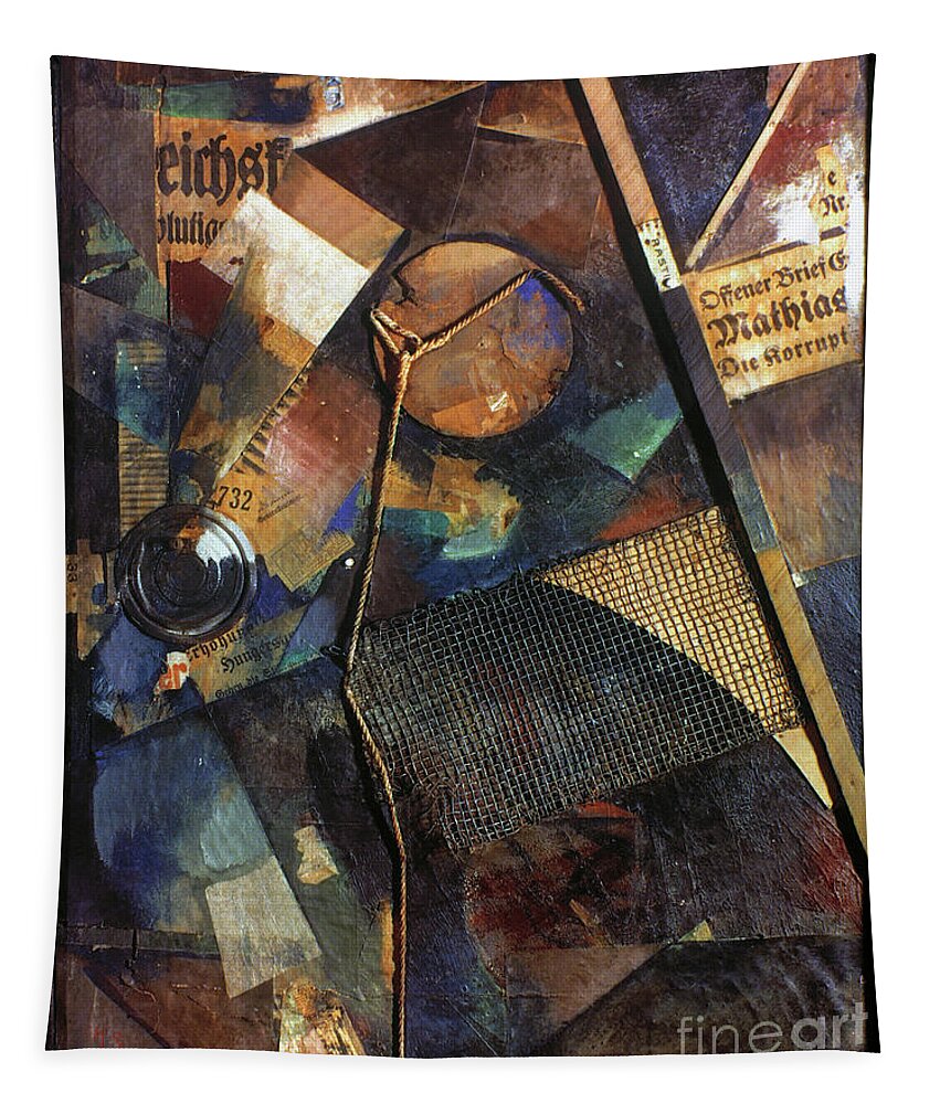 1920 Tapestry featuring the painting Merzbild, 25a by Kurt Schwitters