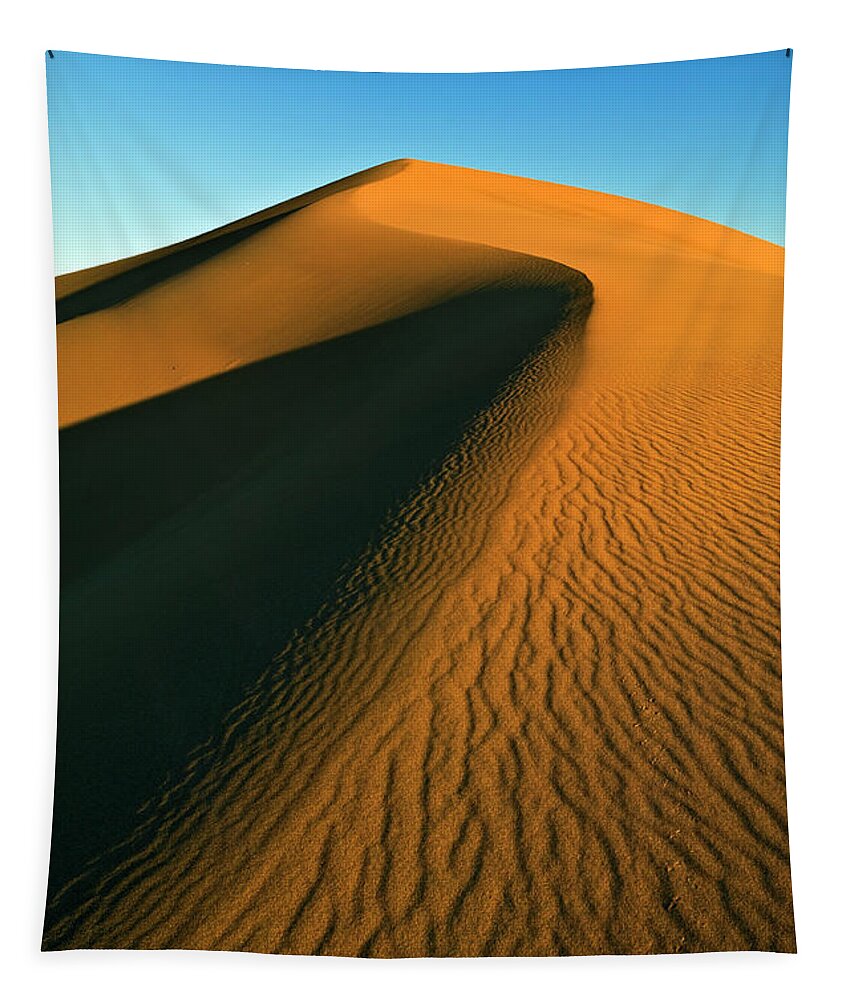 Mesquite Flats Sand Dunes Tapestry featuring the photograph Mesquite Flats sand dunes, Death Valley, California by Neale And Judith Clark