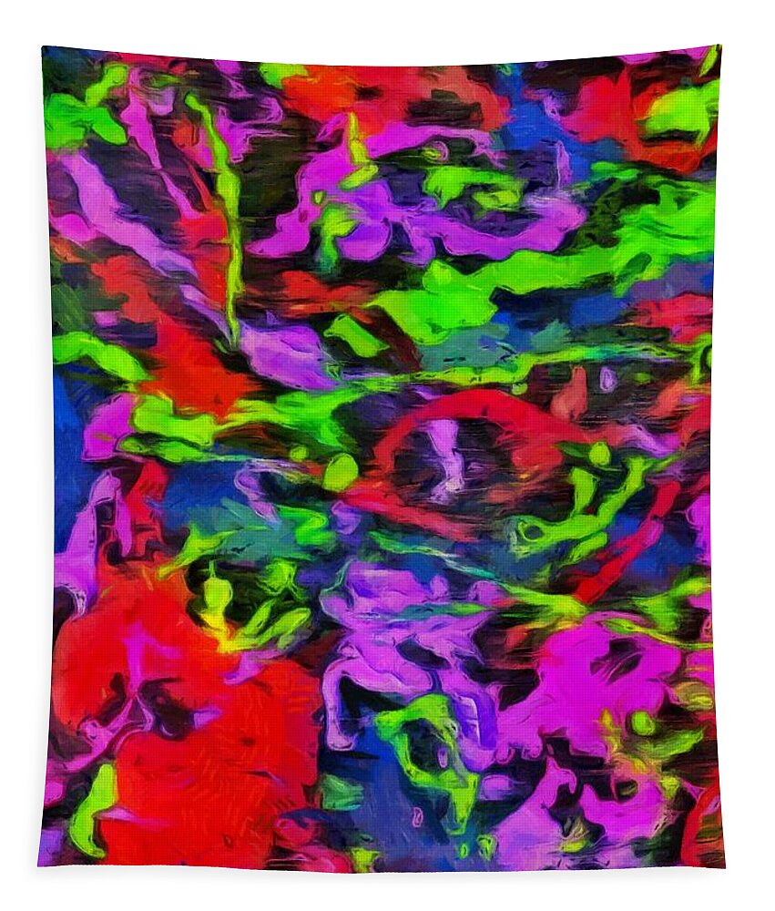 Splatter Tapestry featuring the mixed media Messy Paint by Christopher Reed