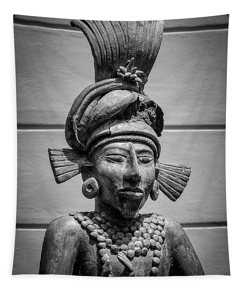 Mexico Tapestry featuring the photograph Mexican Statue Cancun Mexico by Frank Mari