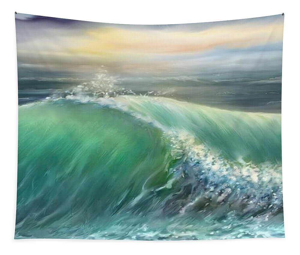 Mexico Tapestry featuring the digital art Mexico Waves Power by Darren Cannell