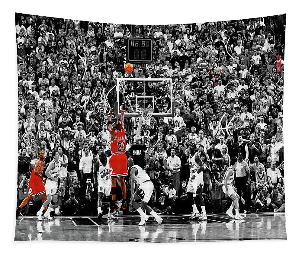 Michael Jordan Autographed Chicago Bulls Last Shot vs. Jazz Chuck Gillies  Art Print - Unframed at 's Sports Collectibles Store