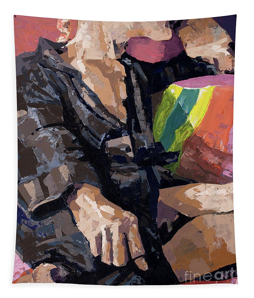 Oil Painting Tapestry featuring the painting Michael's Robe, 2013 by PJ Kirk