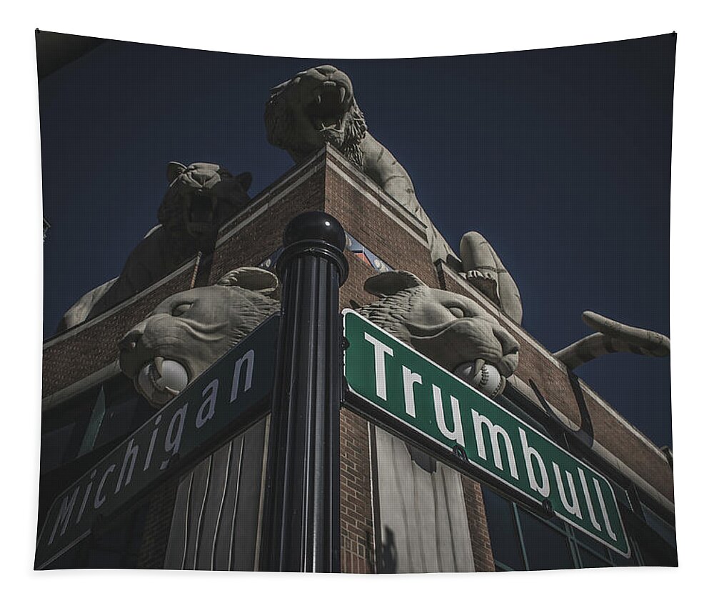 Comerica Park Tapestry featuring the photograph Michigan and Trumbull... by Jay Smith