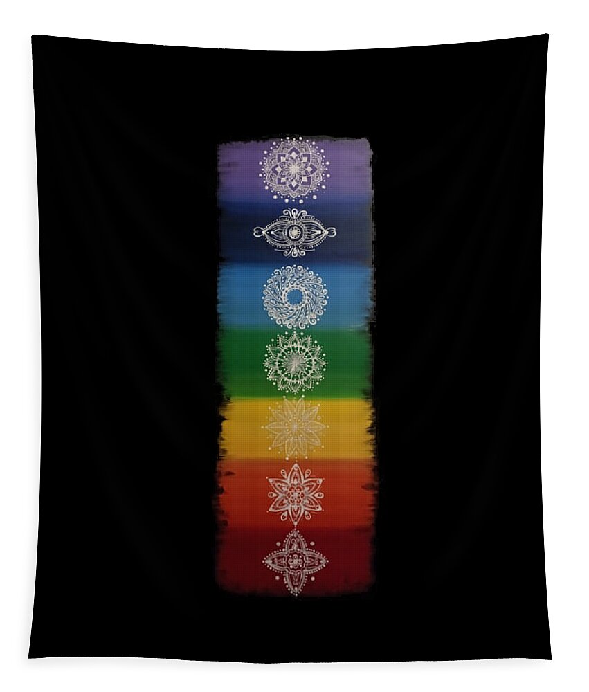 Chakras Tapestry featuring the painting Mindful Meditation by Eseret Art