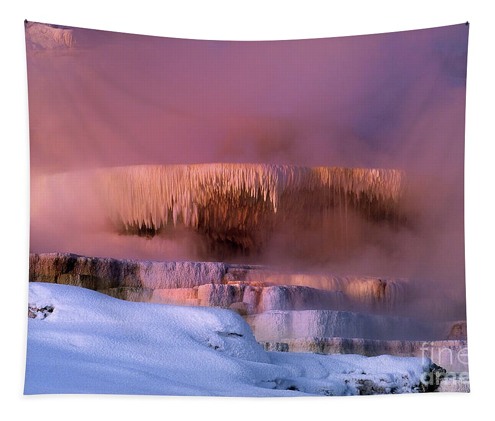 Dave Welling Tapestry featuring the photograph Minerva Springs Yellowstone National Park Wyoming by Dave Welling