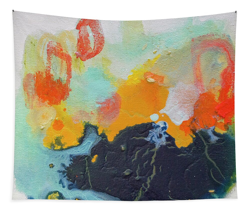 Abstract Tapestry featuring the painting Mini 03 by Claire Desjardins