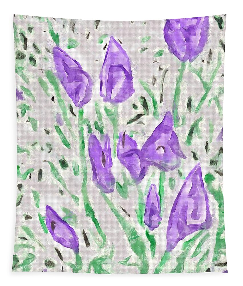 Tulips Tapestry featuring the mixed media Minimalist Tulips by Christopher Reed