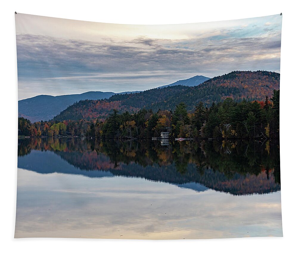 Lake Placid Tapestry featuring the photograph Mirror Lake Sunrise by Dave Niedbala