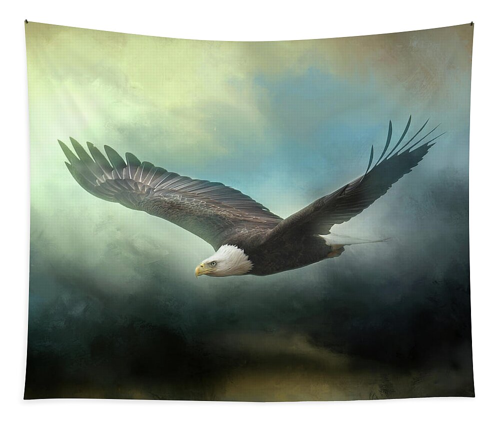 Bald Eagle Tapestry featuring the photograph Mission Accomplished by Jai Johnson