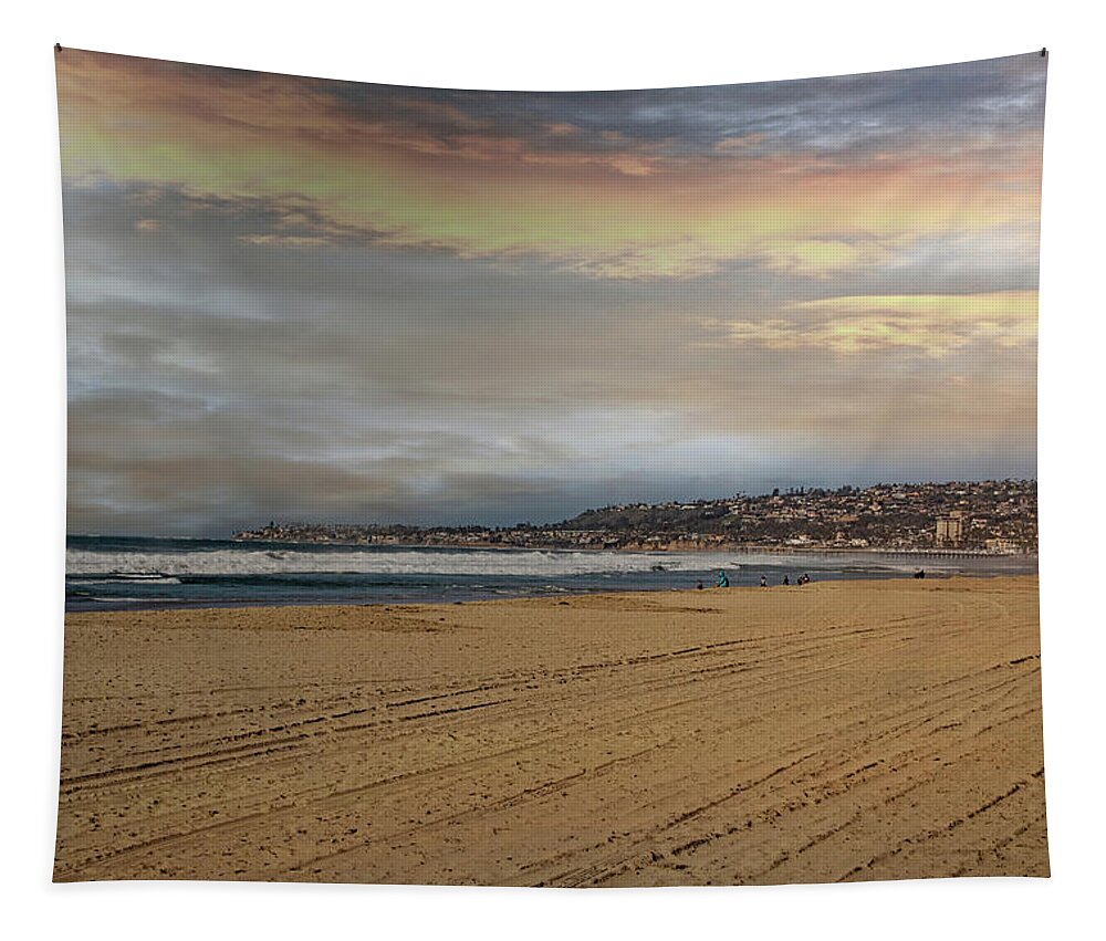 Beach Tapestry featuring the photograph Mission Beach Gold by Alison Frank