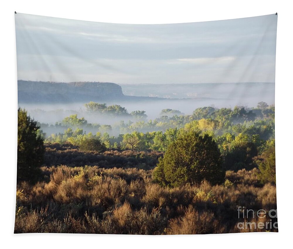 Fog Tapestry featuring the photograph Mists of Time - Thunder Visions Ranch- New Mexico by Doug Miller