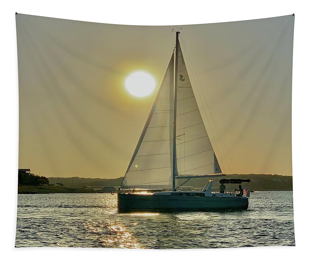Sunset Tapestry featuring the photograph Moana Sunset by Kelly Smith