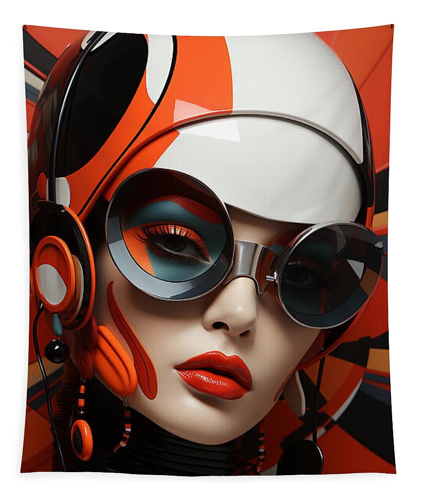 Futuristic Tapestry featuring the mixed media Mod #10 by Marvin Blaine
