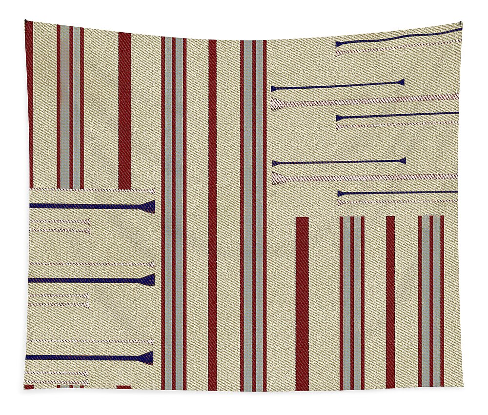 Stripe Tapestry featuring the digital art Modern African Ticking Stripe by Sand And Chi