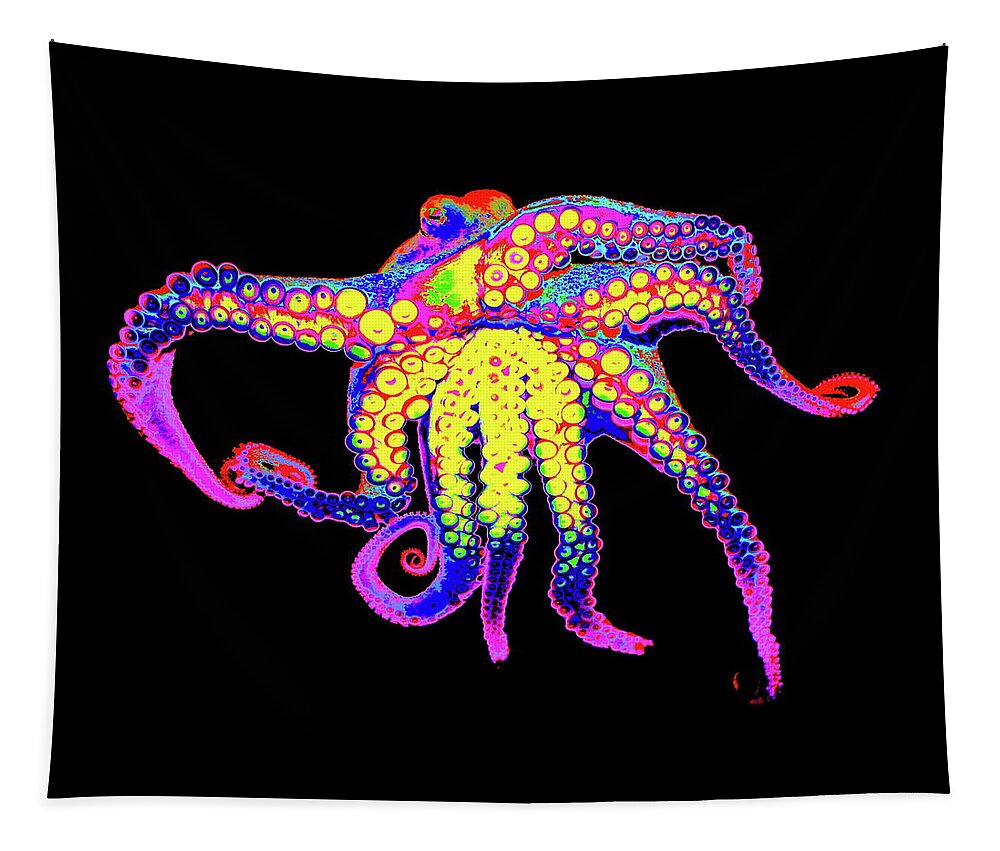 Octopus Tapestry featuring the digital art Mollusk Madness by Larry Beat