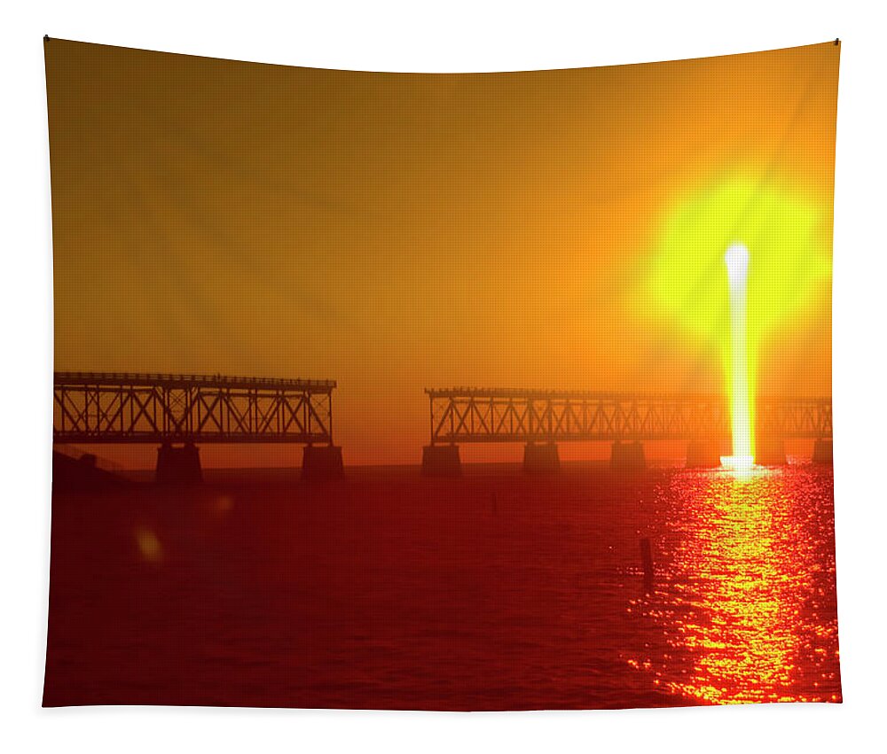 Sun Tapestry featuring the photograph Molten Sun by Carolyn Hutchins