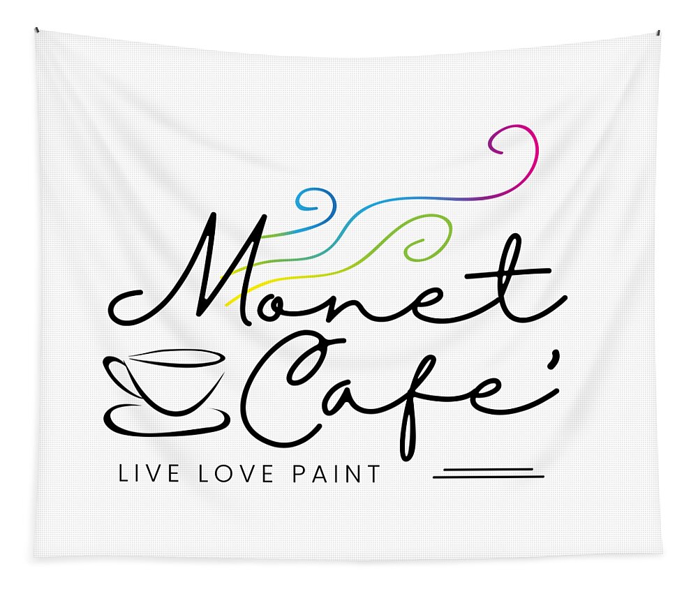 Monet Cafe Tapestry featuring the digital art Monet Cafe' Logo by Susan Jenkins