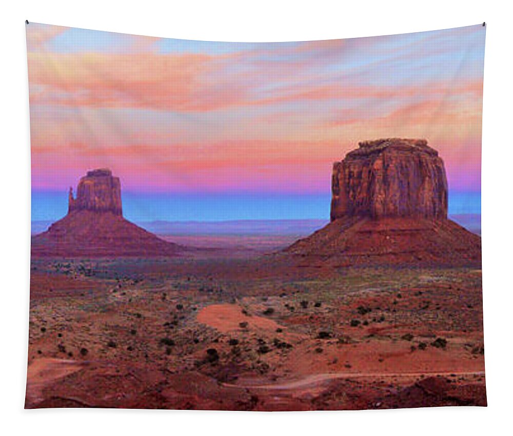 Desert Tapestry featuring the photograph Monument Valley Just After Dark 2 by Mike McGlothlen