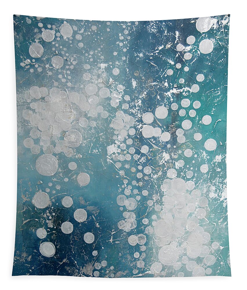 Abstract Tapestry featuring the mixed media Moon Beams by Linda Bailey