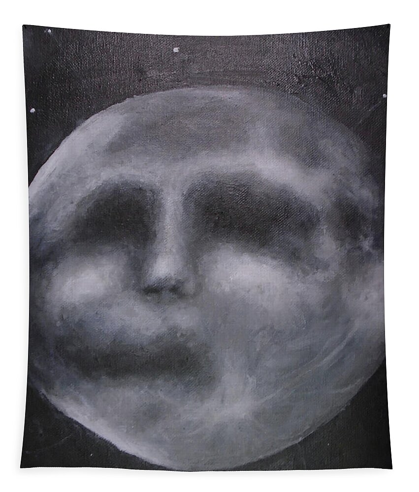 Moon Tapestry featuring the painting Moon Man by Jen Shearer