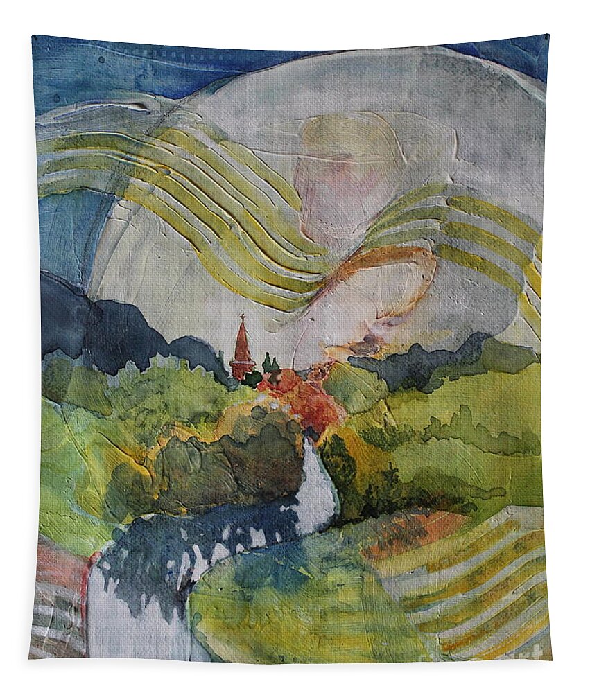 Impressionism Tapestry featuring the painting Moon Over Mitford by Elizabeth Carr