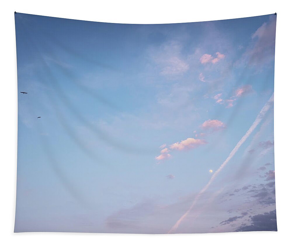 Fine Art Tapestry featuring the photograph DSCF0096 - Moon-Sky, Venice by Marco Missiaja