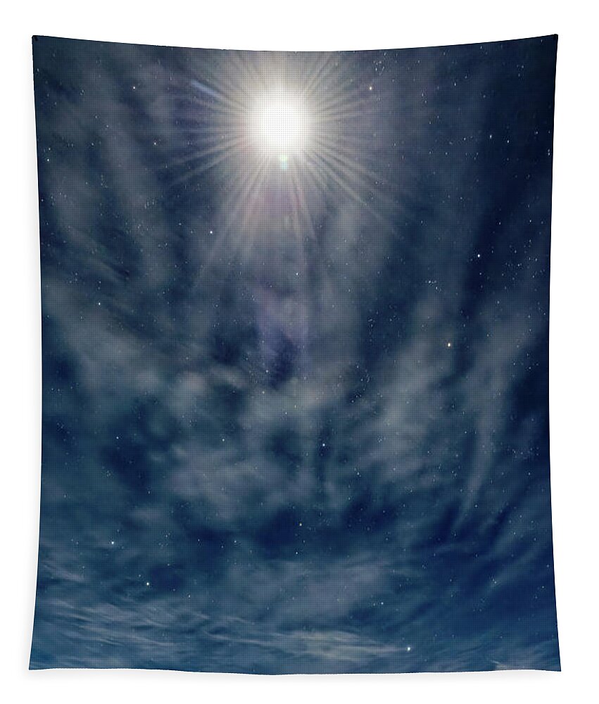 Moon Star Tapestry featuring the photograph Moon Star by Heidi Fickinger