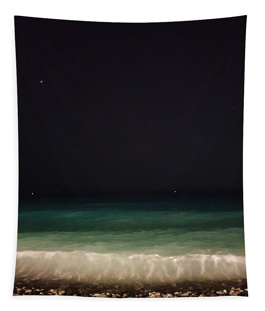 Sea Tapestry featuring the photograph Moonless Night by Andrea Whitaker